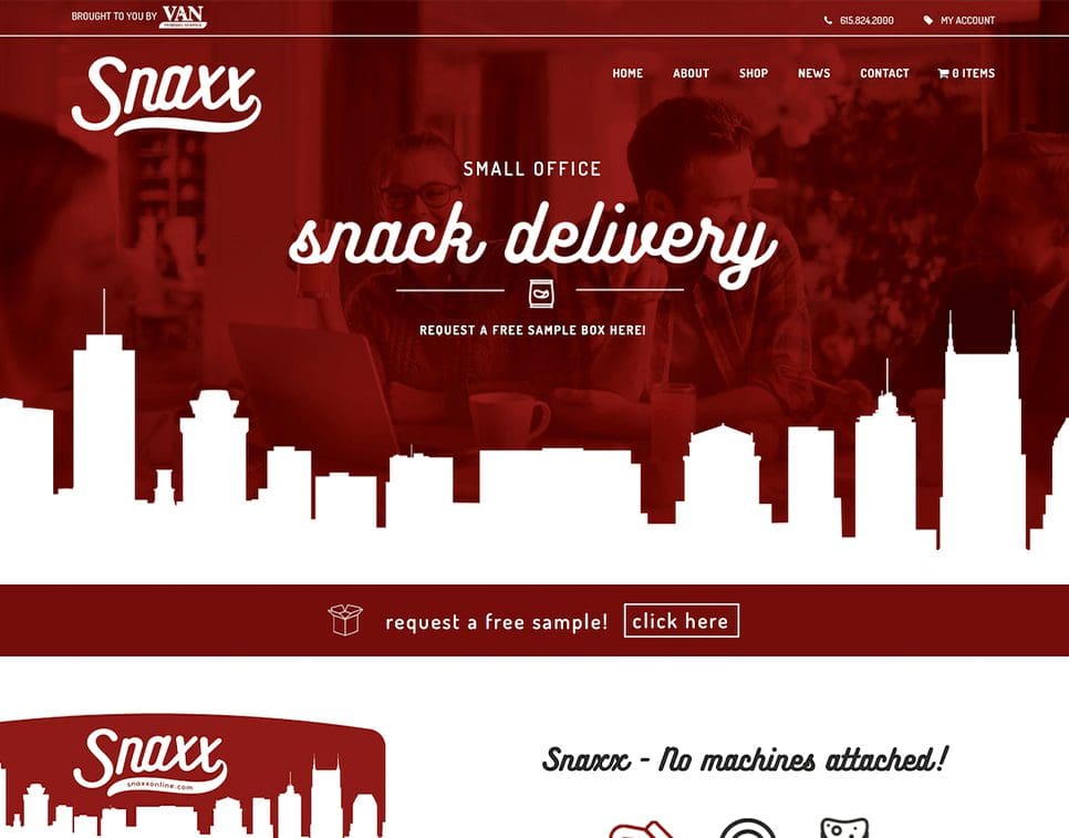 snaxx screenshot example of a brand new website design from the best web design company in nashville tn near brentwood, franklin, and spring hill