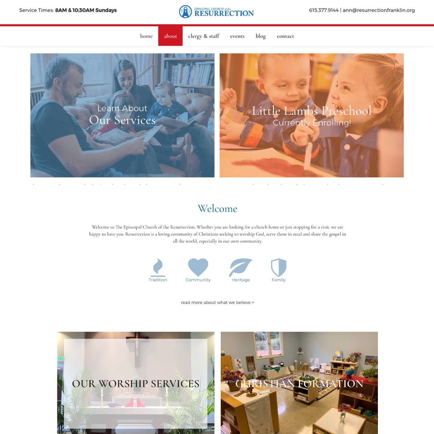 church of the resurrection non-profit website - JLB, Best Web Design and Web Development Company in Nashville, Brentwood, and Franklin