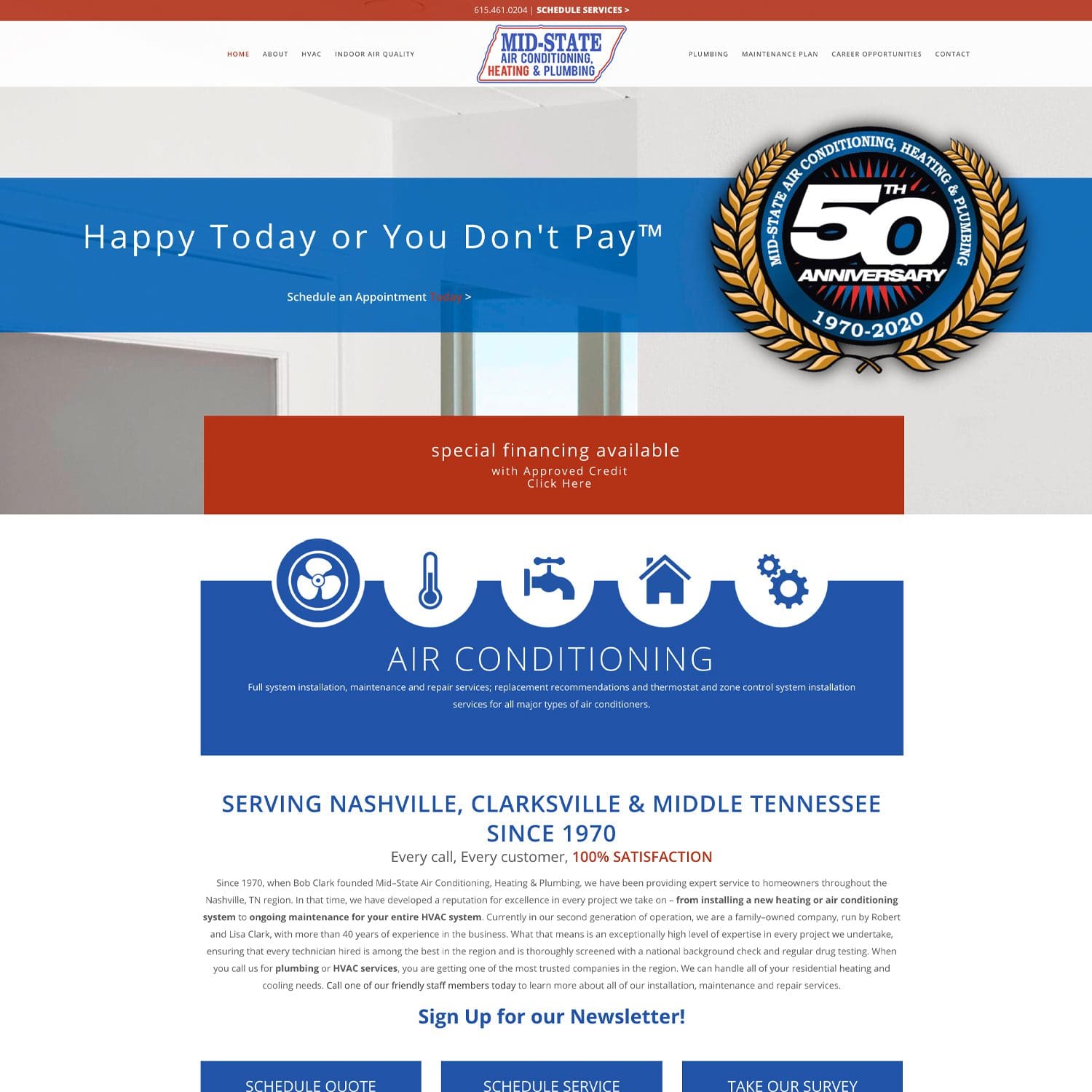 air conditioning and heat services website - JLB, Best Web Design and Web Development Company in Nashville, Brentwood, and Franklin