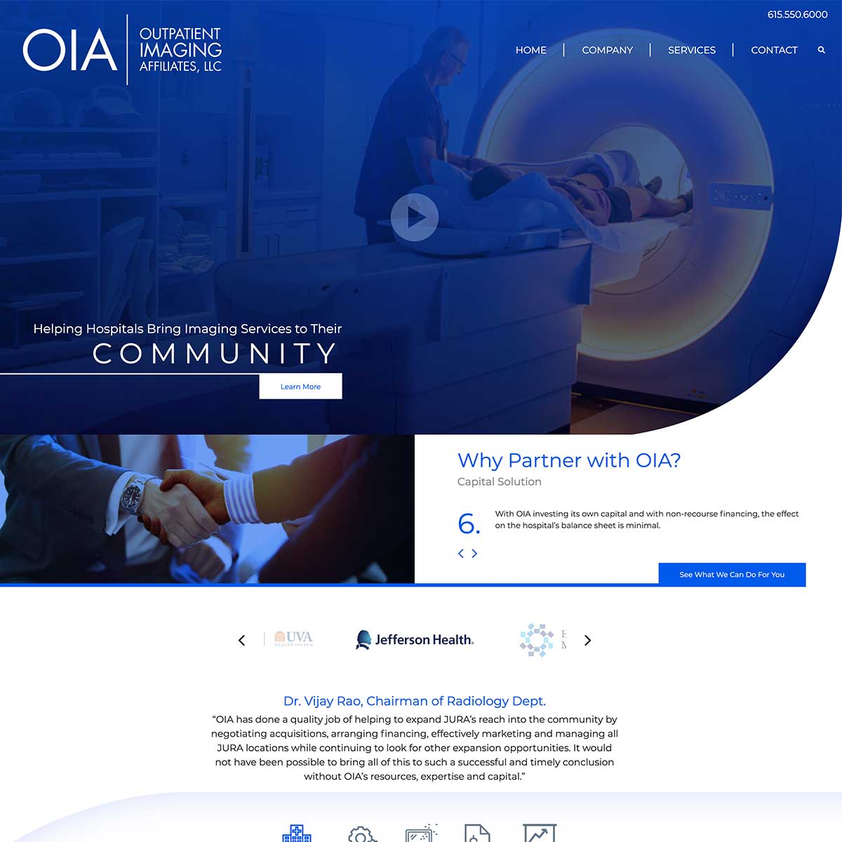 oia website after jlb web designers worked together to recreate it in franklin