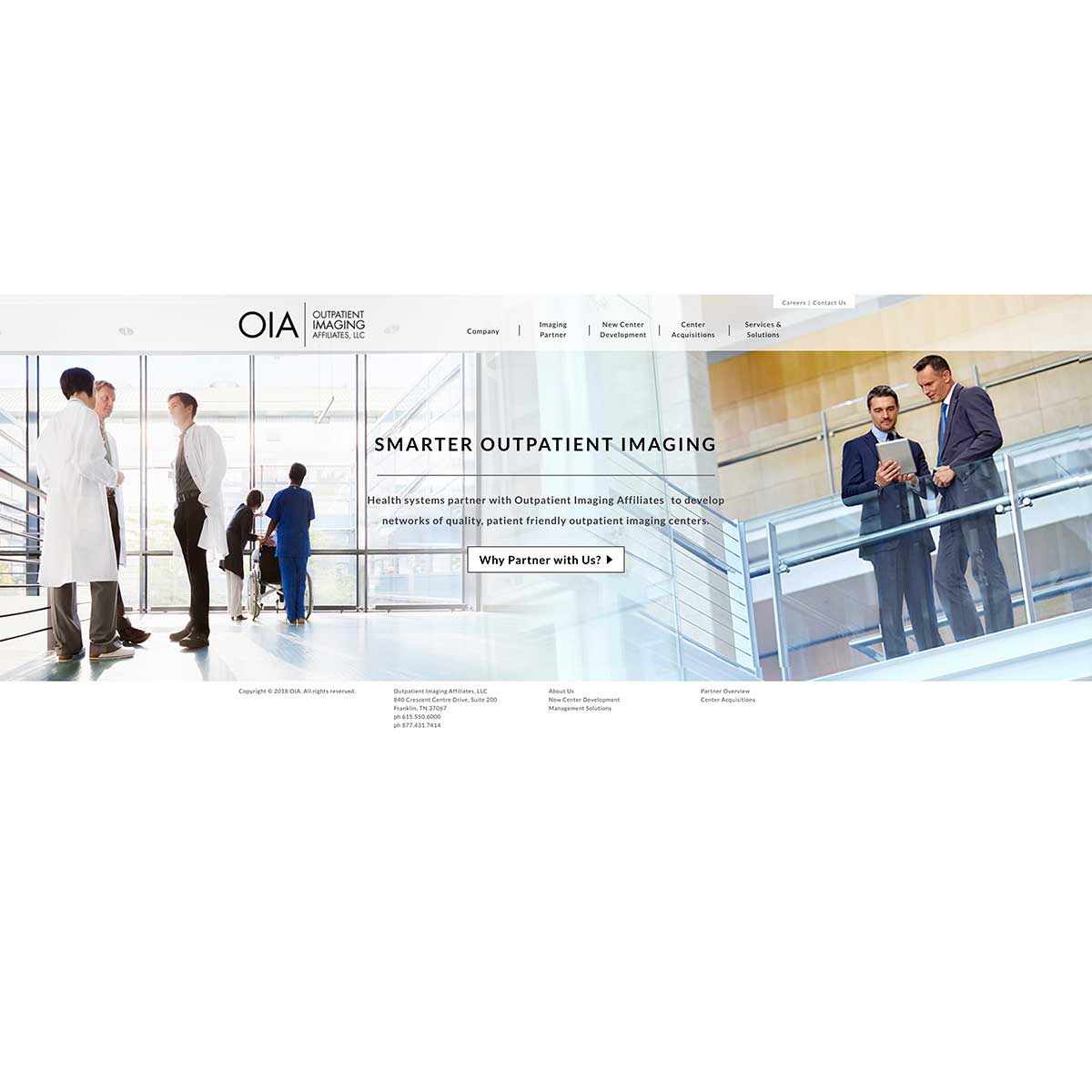 oia website before jlb web designers worked together to recreate it in franklin