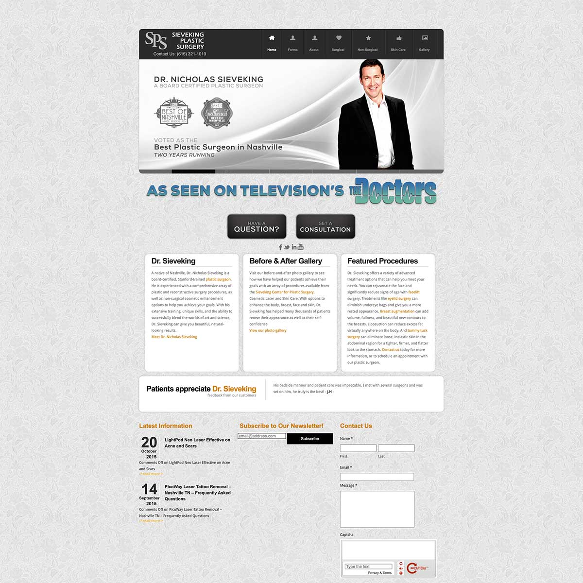 sieveking website before nashville web designers worked together to recreate it to include digital marketing seo support